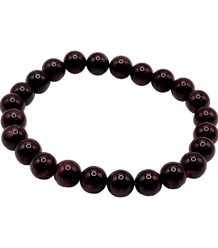 Deep Crimson Garnet Beaded Bracelet