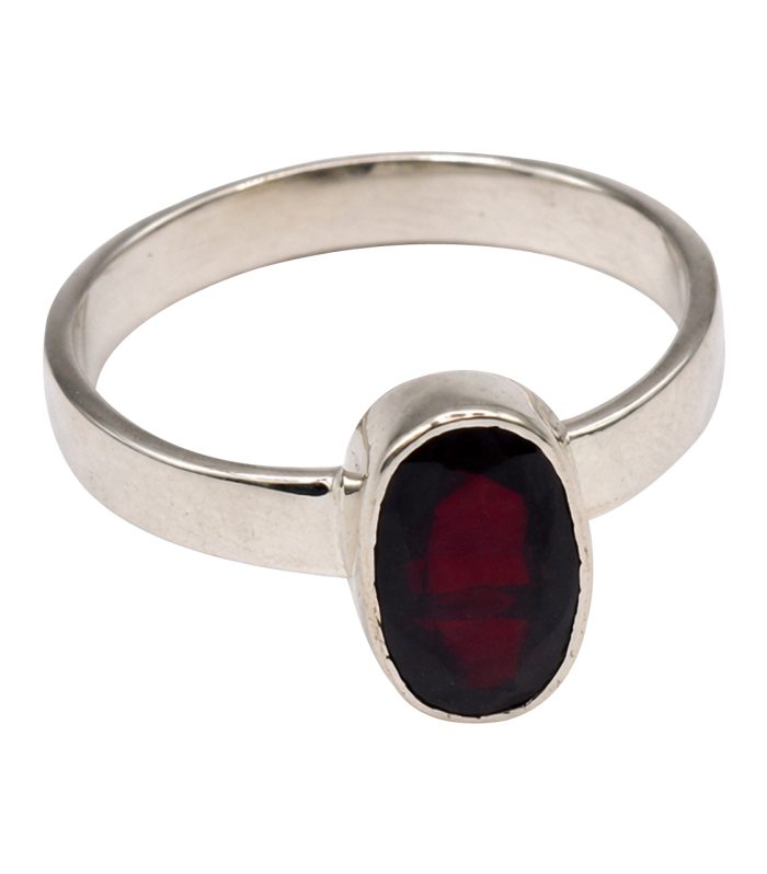 Natural Oval Rhodolite Garnet with 3.5 Carats Ring in Sterling 925 Silver (UK size 0)