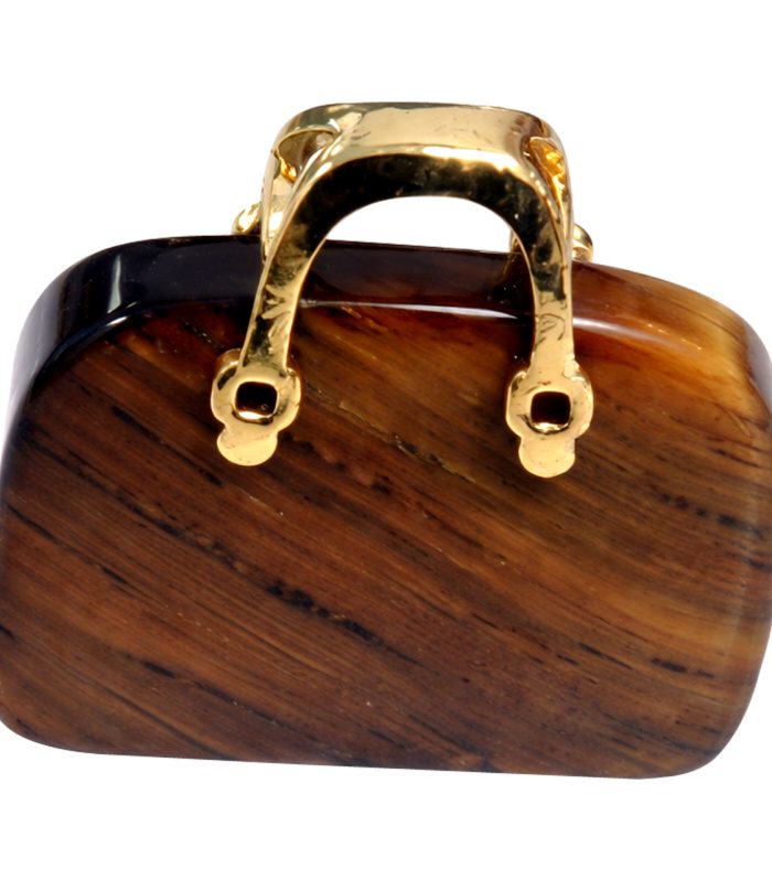 Red Jasper Carved Handbag
