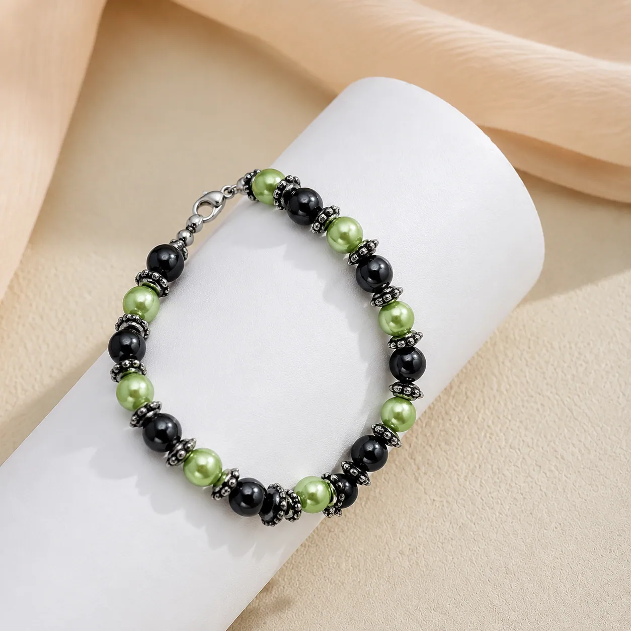 Black Hematite & Pearl Bracelet
