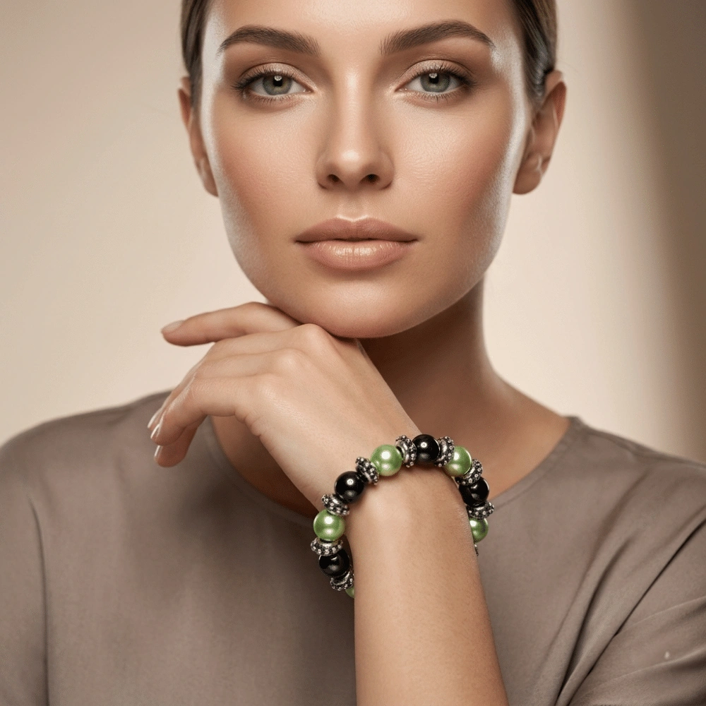 Black Hematite & Pearl Bracelet - Image 4