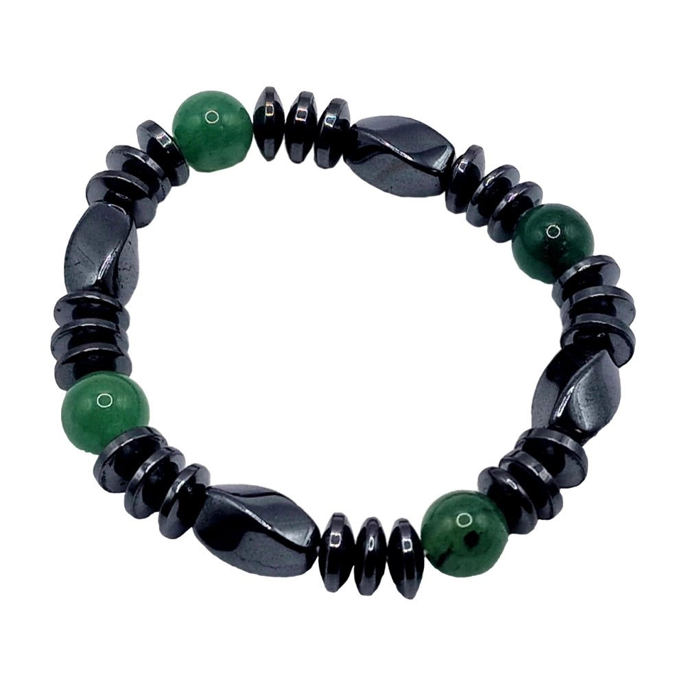 Green Aventurine & Hematite Grounding Bracelet - Image 4