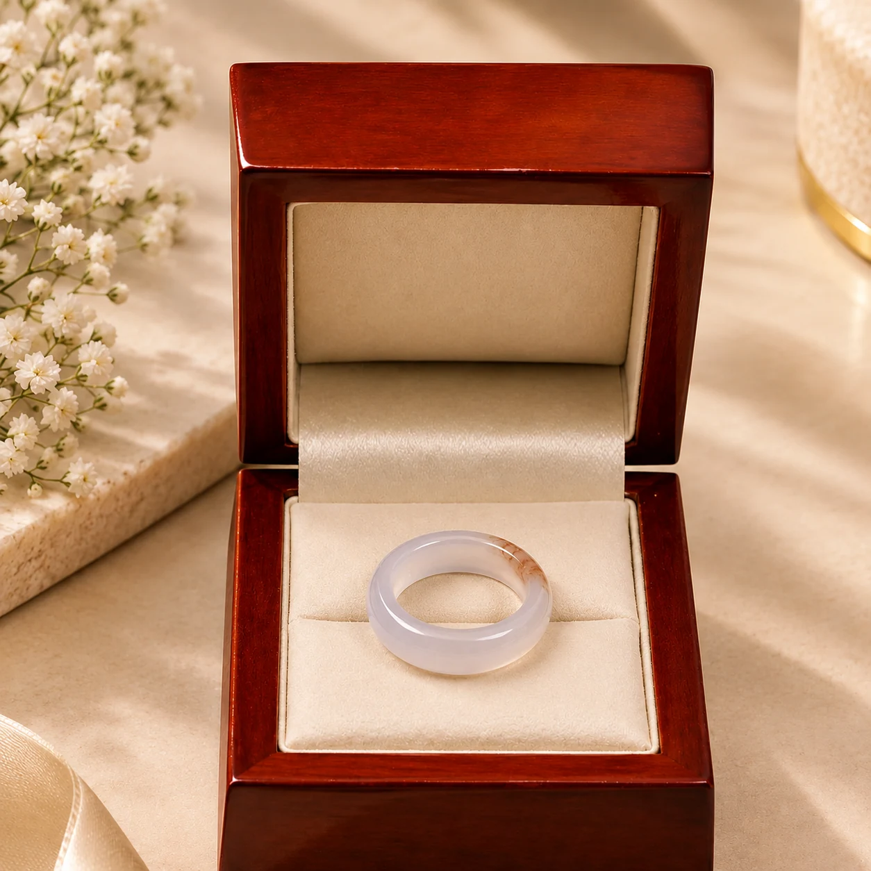 Moon Agate Gemstone Ring