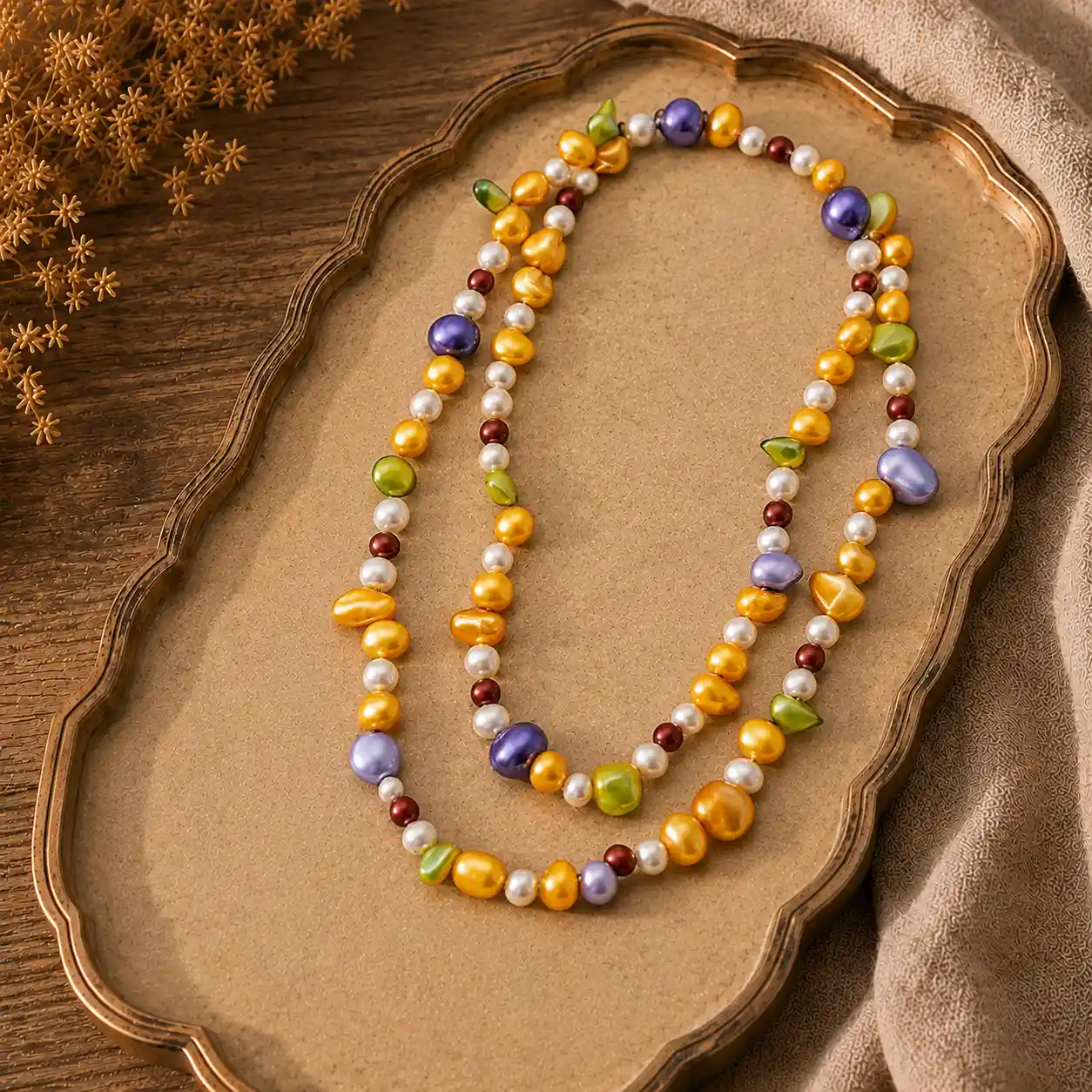 Multicolour Freshwater Pearl Long Necklace
