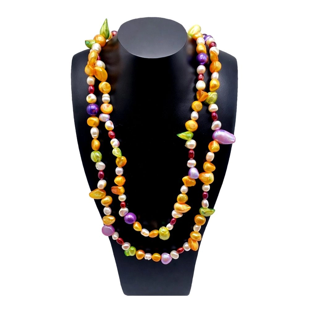 Multicolour Freshwater Pearl Long Necklace - Image 6