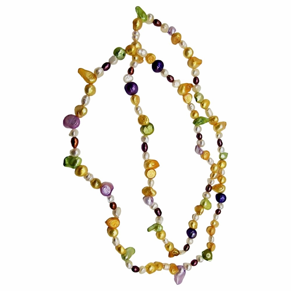 Multicolour Freshwater Pearl Long Necklace - Image 5