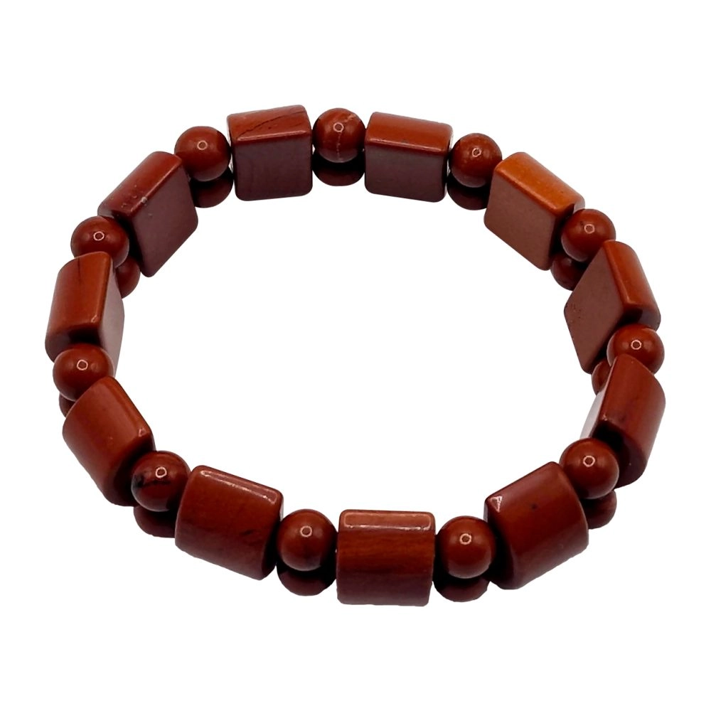 Natural Coral Geometric Bead Bracelet - Image 4