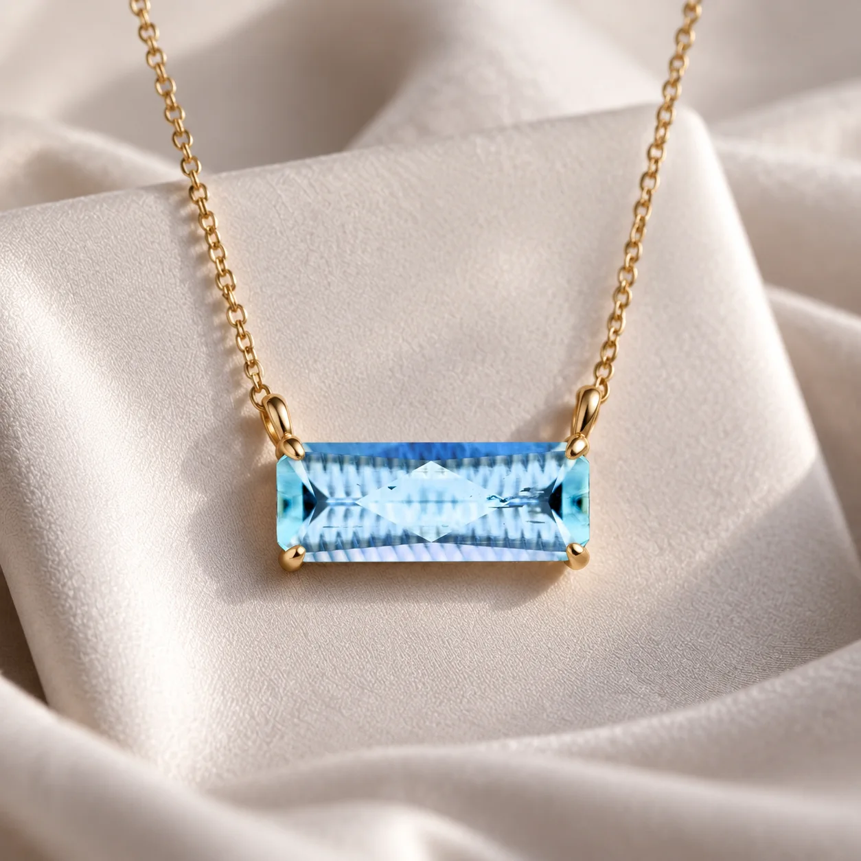 Natural Unheated Bluish-Green Aquamarine (44 Concave Cut) 4.585 Carats - Image 2