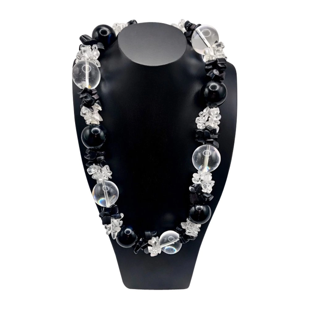 Quartz & Onyx Contrast Necklace - Image 6